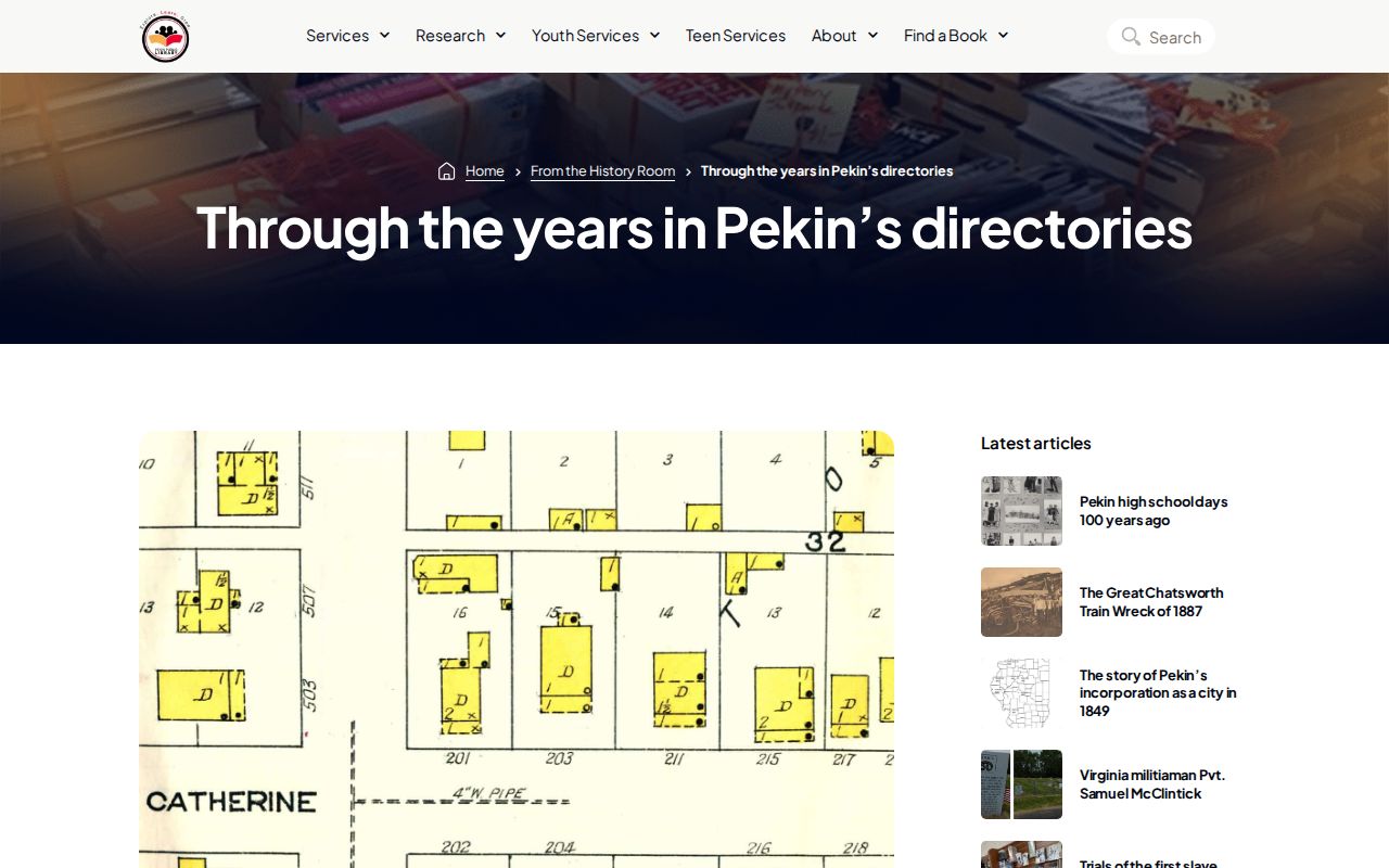 Pekin city directory publisher and address chronology